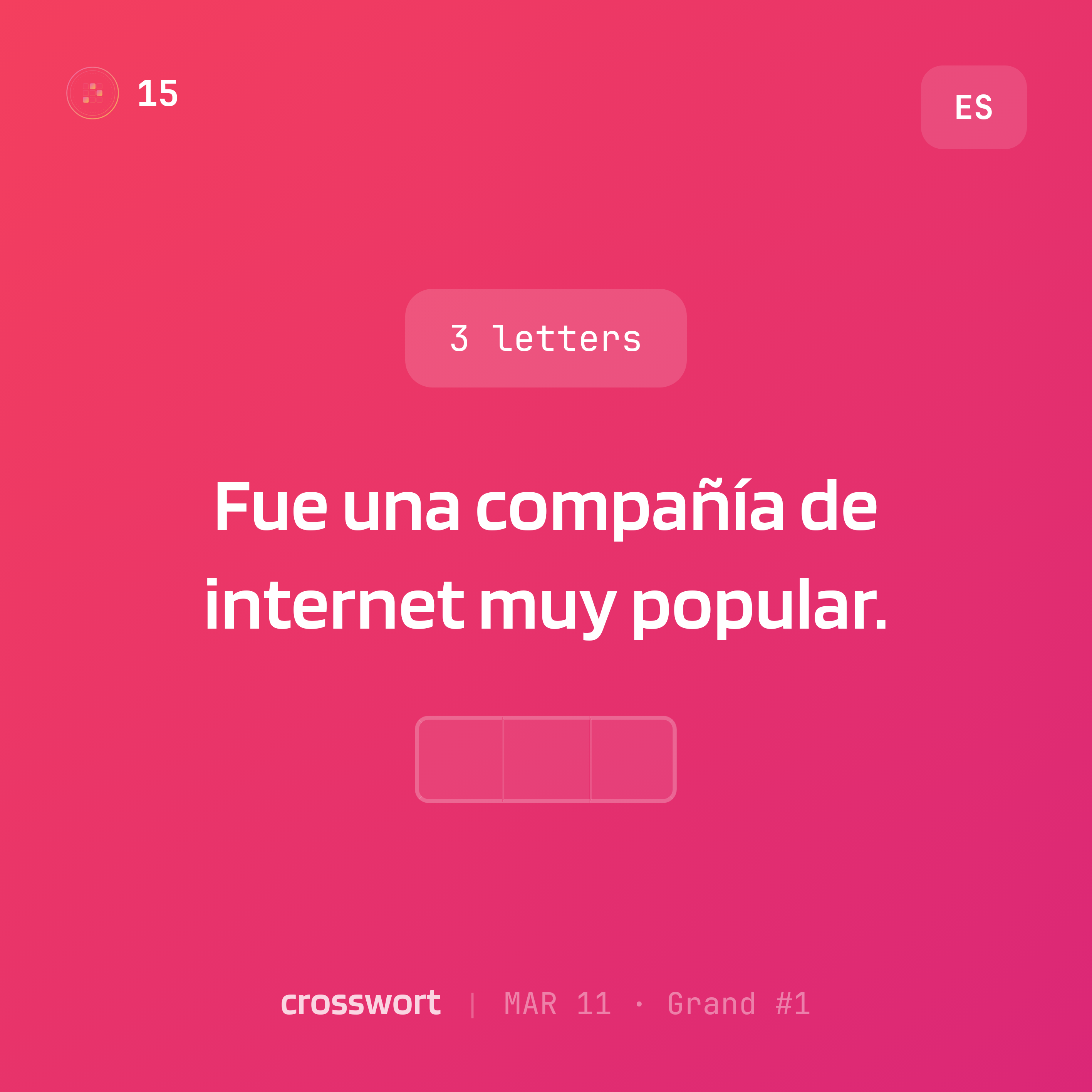 Spanish clue card