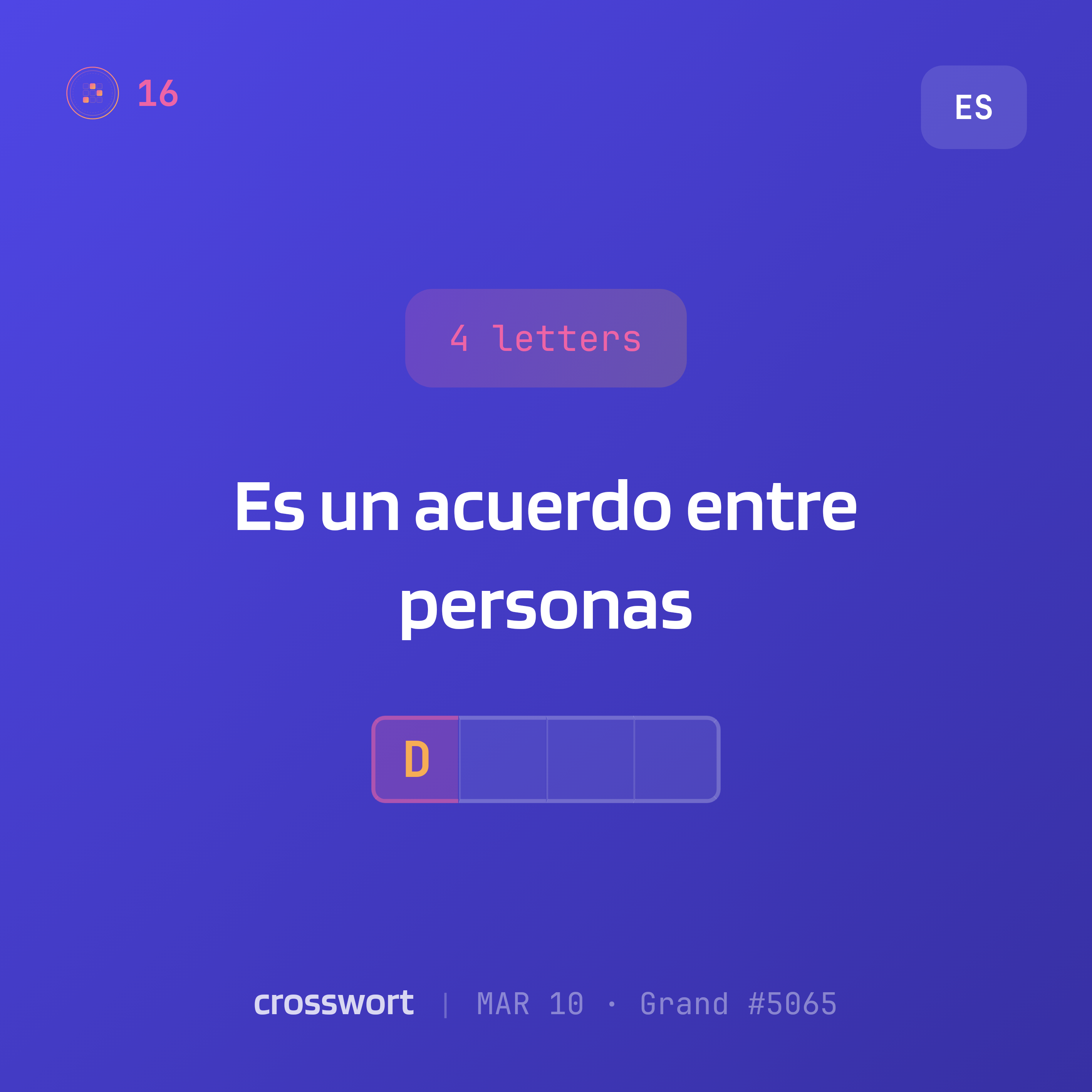 Clue card — Es un acuerdo entre personas