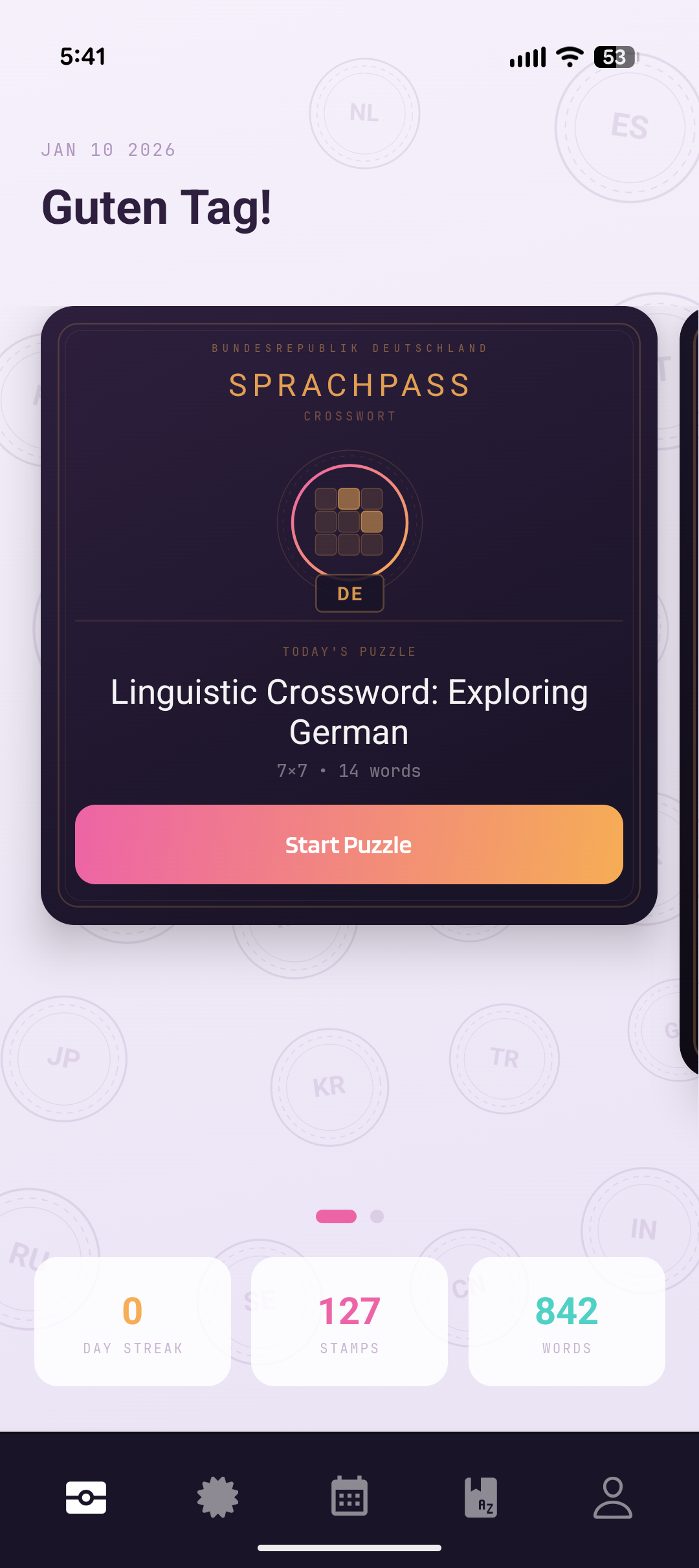 crosswort home screen